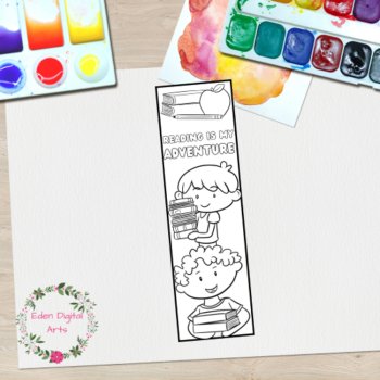 Reading Sayings Coloring Bookmarks, Cute Kawaii Kids Cards Craft, Class Gift, image 2