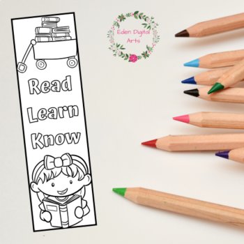 Reading Sayings Coloring Bookmarks, Cute Kawaii Kids Cards Craft, Class Gift, image 3
