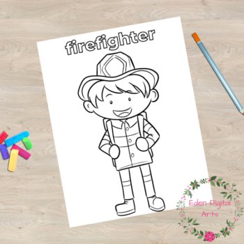 Cute Kawaii Community Helpers Coloring Pages, Jobs Activity Careers Occupations, image 4