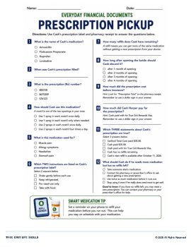 FREE Reading Receipts | Prescription | Daily Living Skills | Functional Reading, image 3