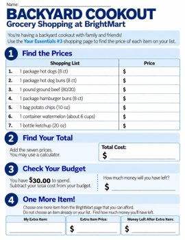 FREE Grocery Shopping Worksheet | Grocery Store Math | Budgeting | Consumer Math, image 3