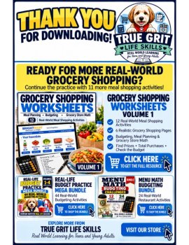 FREE Grocery Shopping Worksheet | Grocery Store Math | Meal Planning | Consumer, image 4