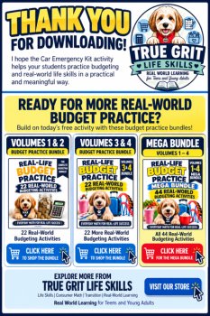 FREE Budgeting Worksheet | Car Emergency Kit | Personal Finance | Consumer Math, image 4
