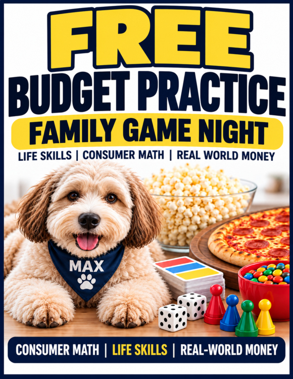 FREE Budgeting Worksheet | Family Game Night | Personal Finance | Consumer Math