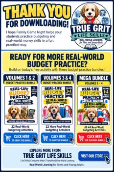 FREE Budgeting Worksheet | Family Game Night | Personal Finance | Consumer Math, image 4