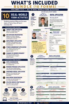Practice Filling Out Forms Bundle | Daily Living Skills | Functional Reading, image 2