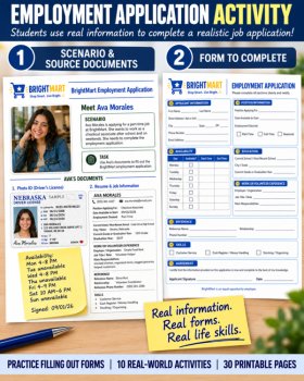 Practice Filling Out Forms Bundle | Daily Living Skills | Functional Reading, image 3