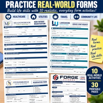 Practice Filling Out Forms Bundle | Daily Living Skills | Functional Reading, image 4