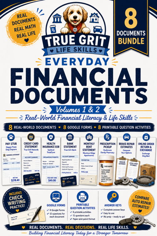 Pay Stubs | Financial Literacy | Personal Finance Curriculum | Consumer Math