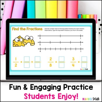 Equivalent Fractions on a Number Line - Digital Hands On Activity, image 2