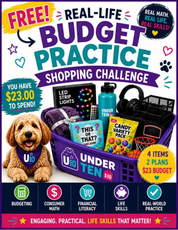 FREE Budgeting Worksheet | Shopping Challenge | Personal Finance | Consumer Math