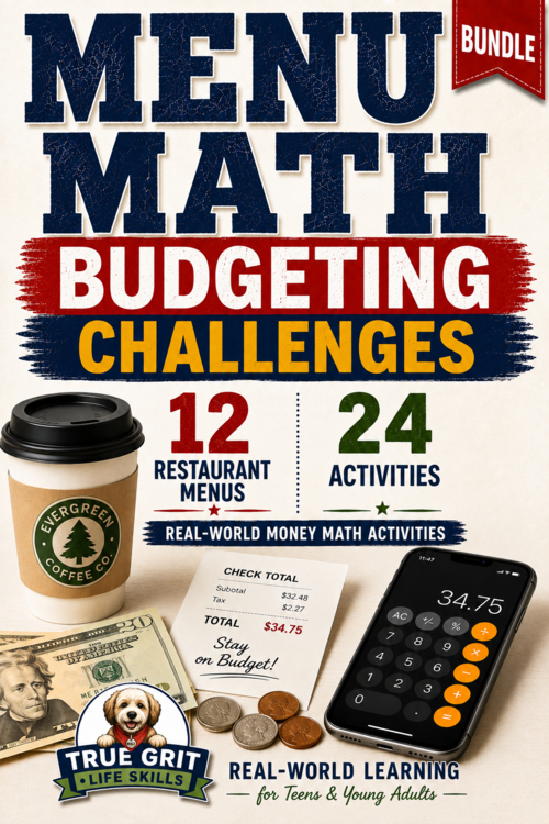 Menu Budgeting Worksheets Bundle | Consumer Math Curriculum | Personal Finance