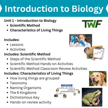 Introduction to Biology Unit | Scientific Method, Characteristics Living Things, image 2