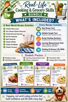 Recipe Card Activities Bundle | Functional Reading | Functional Math, image 2
