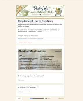Recipe Card Activities Bundle | Functional Reading | Functional Math, image 3