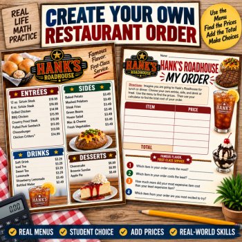 Menu Math Restaurant Ordering | Consumer Math Curriculum | Functional Math, image 4