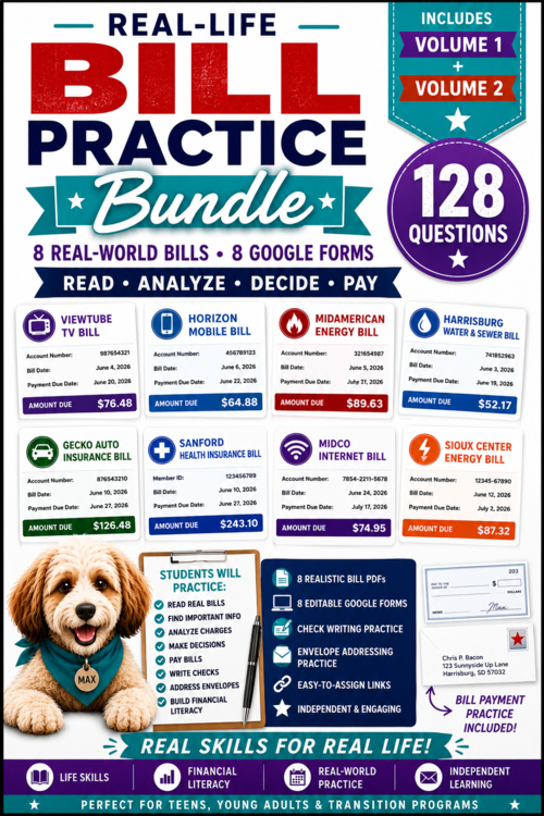 Paying Bills Bundle | Personal Finance Curriculum | Consumer Math