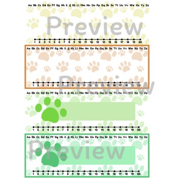 Editable Paw Print Desk Name Tags with Alphabet & Number Line, image 3