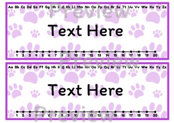 Editable Paw Print Desk Name Tags with Alphabet & Number Line, image 4