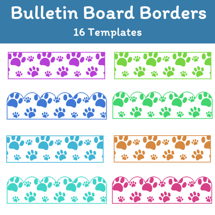 Paw Print Bulletin Board Borders Classroom Decor