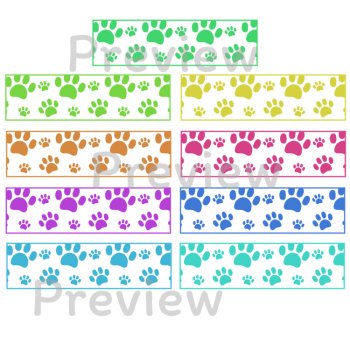 Paw Print Bulletin Board Borders Classroom Decor, image 2