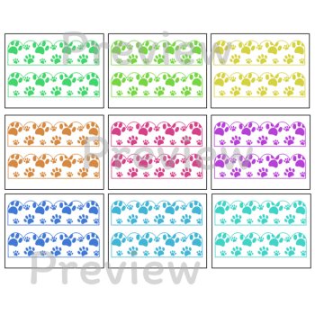 Paw Print Bulletin Board Borders Classroom Decor, image 3