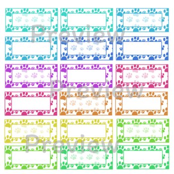 Editable Paw Print Name Tags , image 2