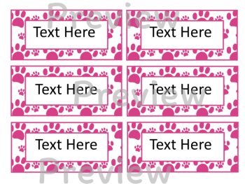 Editable Paw Print Name Tags , image 4