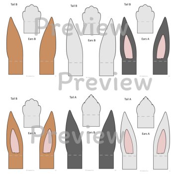 Bunny Ears and Tail Printable Headband, image 2