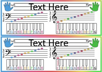Editable Music Desk Name Tags | Treble & Bass Clef + Piano Notes, image 2