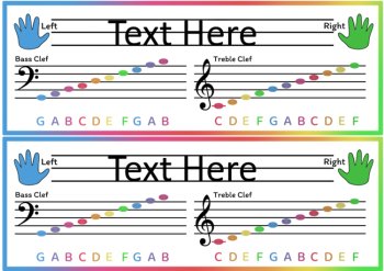 Editable Music Desk Name Tags | Treble & Bass Clef + Piano Notes, image 3