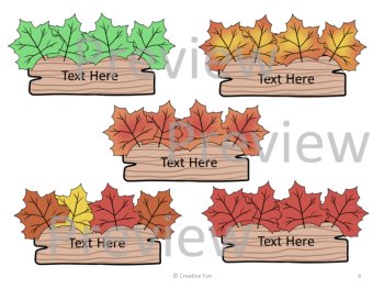 Editable Fall Name Tags | Autumn Leaves Desk Plates, Labels & Cubby Tags, image 3