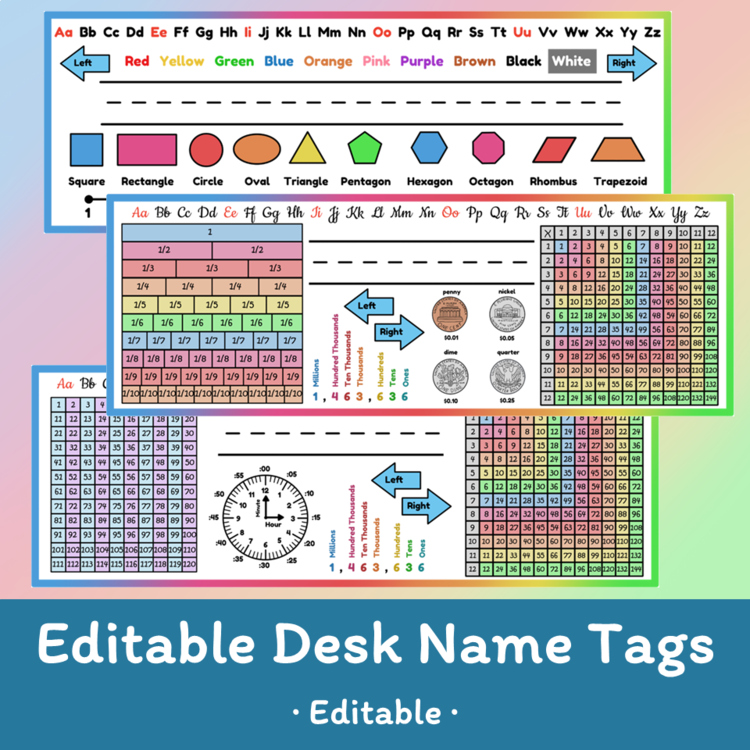 Editable Desk Name Tags