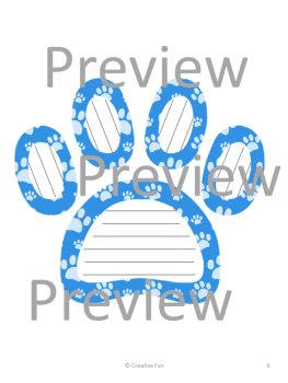 Colorful Paw Print Shaped Writing Paper, image 3