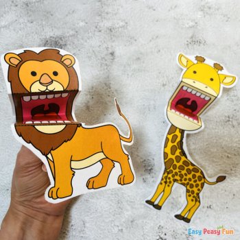 Puppets Jungle Animals Crafts, Printables for Jungle, Rainforest or ZOO Theme, image 3