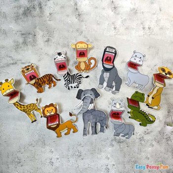 Puppets Jungle Animals Crafts, Printables for Jungle, Rainforest or ZOO Theme, image 4