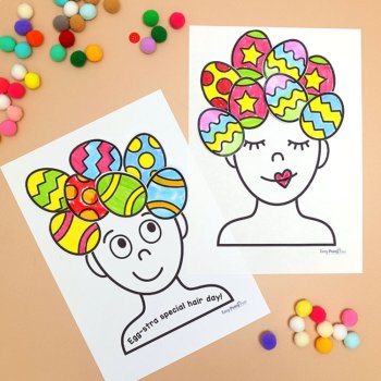 Easter Egg Hair Portraits Easter Craft or Art - Bulletin Board Display, image 2