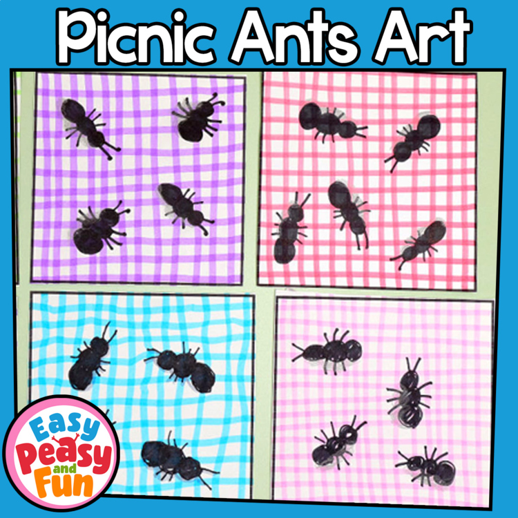 Picnic Ants Art an Easy Spring Craft or Summer Craft or Bulletin Board Display