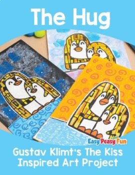The Hug Gustav Klimt The Kiss Inspired Art Project or Craft with Penguins, image 2