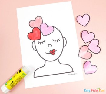 Heart Hair Portraits Valentines Day Craft - Love Themed Bulletin Board Display, image 4