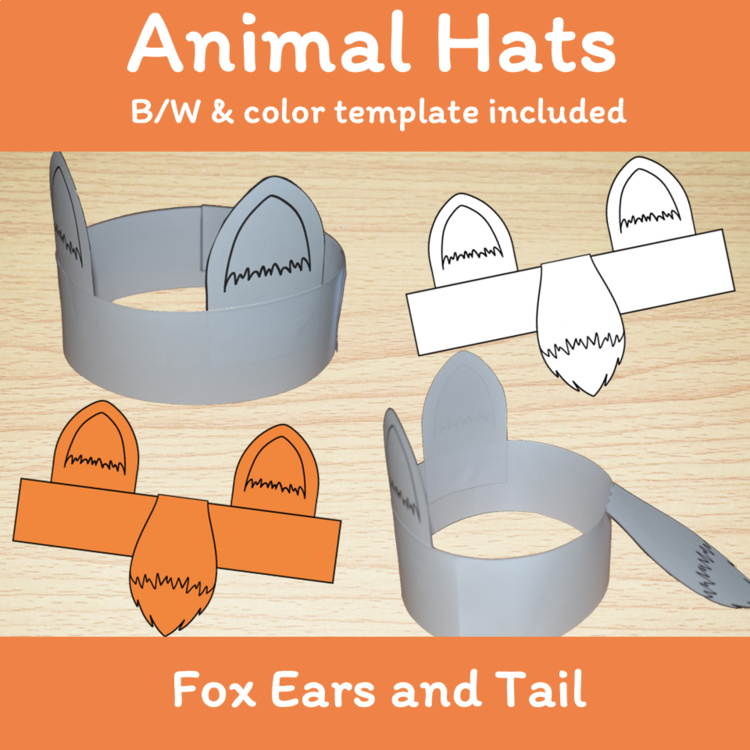 Fox Ears and Tail Printable Headband 