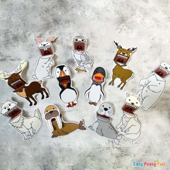 Mini Puppets Polar Animal Crafts, Printable Antarctic and Arctic Animals Puppets, image 3