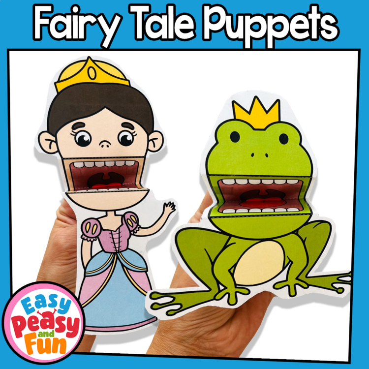 Mini Puppets Fairy Tale Crafts, Printable Puppets