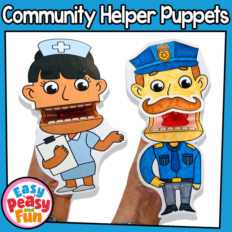 Career and Community Helpers Crafts, Jobs and Workers Puppets Templates