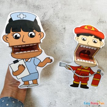 Career and Community Helpers Crafts, Jobs and Workers Puppets Templates, image 2