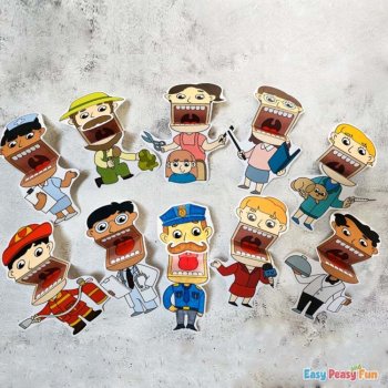 Career and Community Helpers Crafts, Jobs and Workers Puppets Templates, image 4