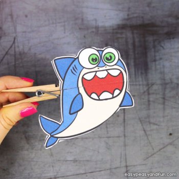 Shark Craft Clothespin Puppets; Perfect Activity for Shark Week, image 2
