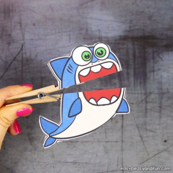 Shark Craft Clothespin Puppets; Perfect Activity for Shark Week, image 3