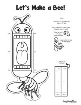 Printable Bug Puppets, Insect Crafts Templates; Bee, Buttertly, Ladybug and more, image 2