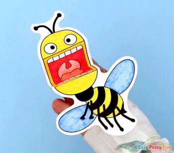Printable Bug Puppets, Insect Crafts Templates; Bee, Buttertly, Ladybug and more, image 4